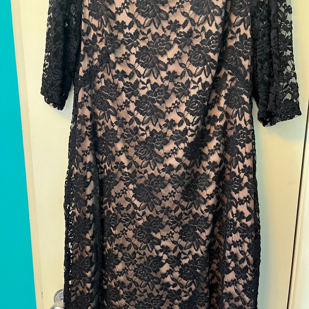 Black lace dress with nude